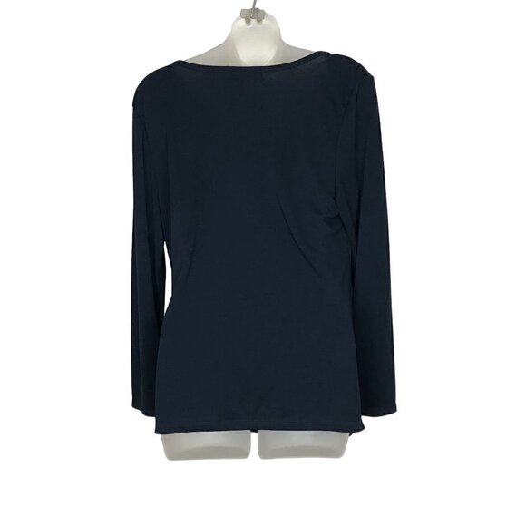 Robert Rodriguez Navy Blue Wrap Like Top Size  L - Picture 5 of 7